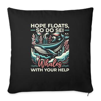 Endangered Species Sei Whale Animal Rights - Sofa pillowcase 17,3'' x 17,3'' (45 x 45 cm) - black - Front
