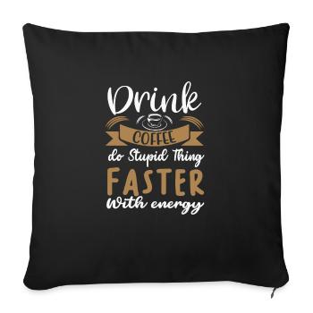 Coffee - Sofa pillowcase 17,3'' x 17,3'' (45 x 45 cm) - black - Front
