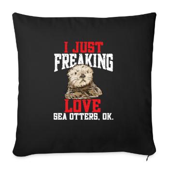 Loutre de mer - Housse de coussin décorative 45 x 45 cm - noir - Devant