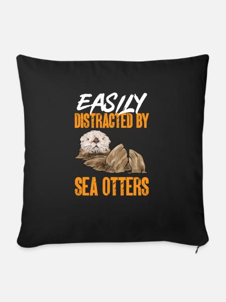 Seeotter - Sofakissenbezug 45 x 45 cm - Schwarz