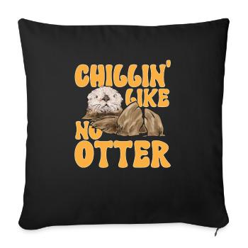 Loutre de mer - Housse de coussin décorative 45 x 45 cm - noir - Devant