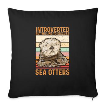 Loutre de mer - Housse de coussin décorative 45 x 45 cm - noir - Devant