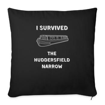 Péniche de canal vintage Huddersfield - Housse de coussin décorative 45 x 45 cm - noir - Devant