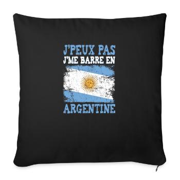 Je peux pas je me barre en Argentine - Housse de coussin décorative 45 x 45 cm - noir - Devant