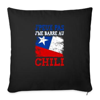 Ich kann nicht nach Chile - Sofakissenbezug 45 x 45 cm - Schwarz - Vorne