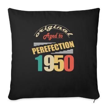 J’ai 74 ans | Je suis né en 1950 - birth - Housse de coussin décorative 45 x 45 cm - noir - Devant