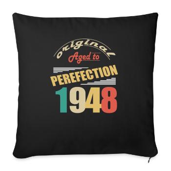 J’ai 76 ans | Je suis né en 1948 - birth - Housse de coussin décorative 45 x 45 cm - noir - Devant