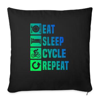 Road Cycling Road Cycling Road Cyclist Road Bike - Sofa pillowcase 17,3'' x 17,3'' (45 x 45 cm) - black - Front