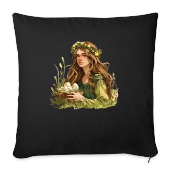 Easter Eostre Pagan Spring - Sofa pillowcase 17,3'' x 17,3'' (45 x 45 cm) - black - Front