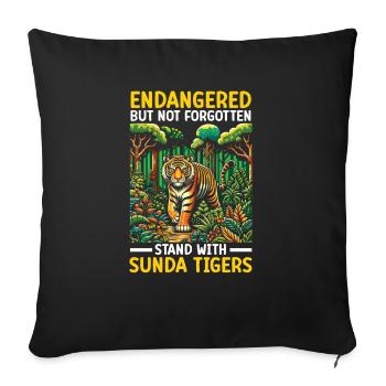 Endangered Species Sunda Tiger Animal Rights - Sofa pillowcase 17,3'' x 17,3'' (45 x 45 cm) - black - Front