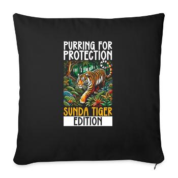 Endangered Species Sunda Tiger Animal Rights - Sofa pillowcase 17,3'' x 17,3'' (45 x 45 cm) - black - Front