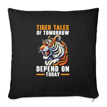 Endangered Species Sunda Tiger Animal Rights - Sofa pillowcase 17,3'' x 17,3'' (45 x 45 cm) - black - Front