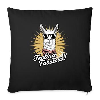Stilvolle Lama-Kunst: Sich fabelhaft fühlen! - Sofakissenbezug 45 x 45 cm - Schwarz - Vorne