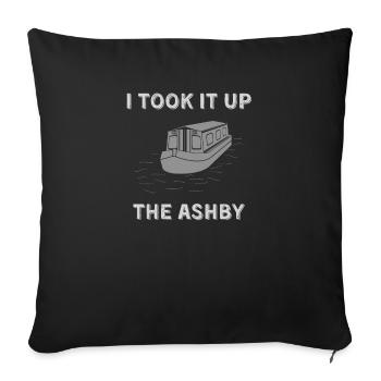 Funny Vintage Narrowboat Canal Barge Boaters Up - Sofa pillowcase 17,3'' x 17,3'' (45 x 45 cm) - black - Front