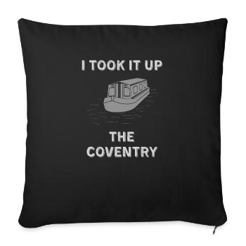 Funny Vintage Narrowboat Canal Barge Boaters Up - Sofa pillowcase 17,3'' x 17,3'' (45 x 45 cm) - black - Front