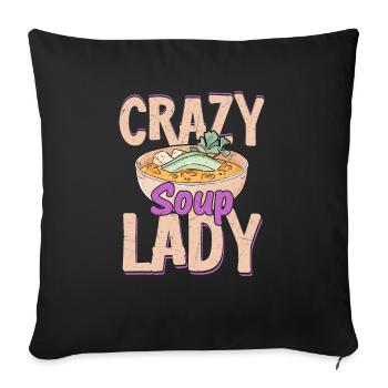 Crazy Soup Lady Bowl Meal Food - Sofakissenbezug 45 x 45 cm - Schwarz - Vorne