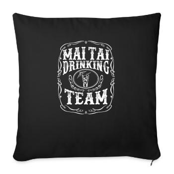 T-shirt de l’équipe de boisson Mai Tai - Cocktail Alcohol - Housse de coussin décorative 45 x 45 cm - noir - Devant