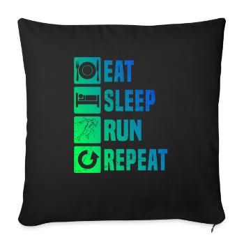 Course Cross Country Course Femmes Jogging - Housse de coussin décorative 45 x 45 cm - noir - Devant
