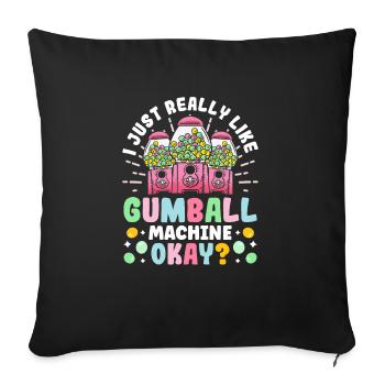 Funny chewing gum machine - Sofa pillowcase 17,3'' x 17,3'' (45 x 45 cm) - black - Front