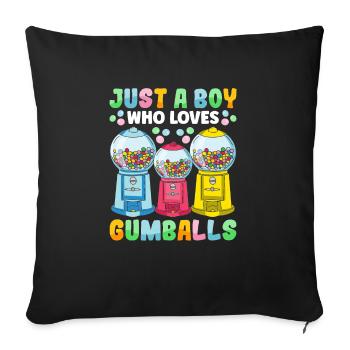Funny chewing gum machine - Sofa pillowcase 17,3'' x 17,3'' (45 x 45 cm) - black - Front