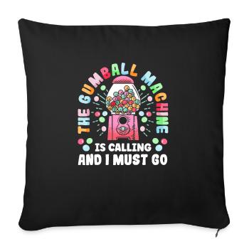 Funny chewing gum machine - Sofa pillowcase 17,3'' x 17,3'' (45 x 45 cm) - black - Front