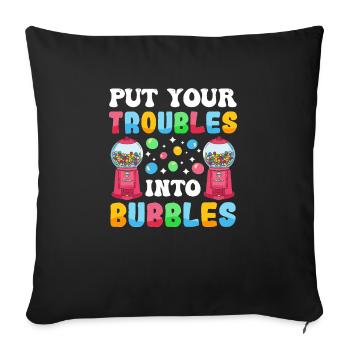 Funny chewing gum machine - Sofa pillowcase 17,3'' x 17,3'' (45 x 45 cm) - black - Front