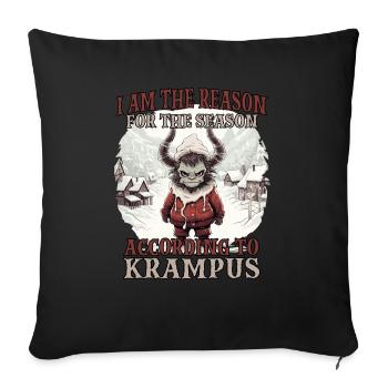 Krampus T Dämonischer Weihnachtsmann Kramperl - Sofakissenbezug 45 x 45 cm - Schwarz - Vorne
