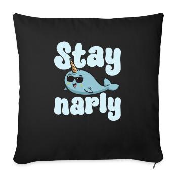Narwhal Unicorn Whale - Sofa pillowcase 17,3'' x 17,3'' (45 x 45 cm) - black - Front