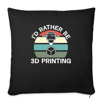 3D Drucker 3D Druck - Sofakissenbezug 45 x 45 cm - Schwarz - Vorne