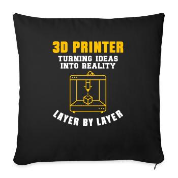 3D Printer 3D Printing - Sofa pillowcase 17,3'' x 17,3'' (45 x 45 cm) - black - Front