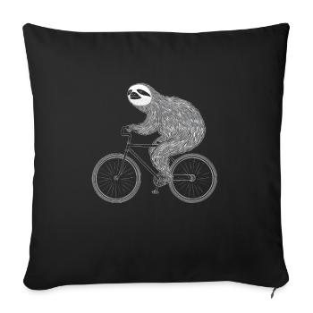 Sloth Bicycle Funny Gift - Sofa pillowcase 17,3'' x 17,3'' (45 x 45 cm) - black - Front