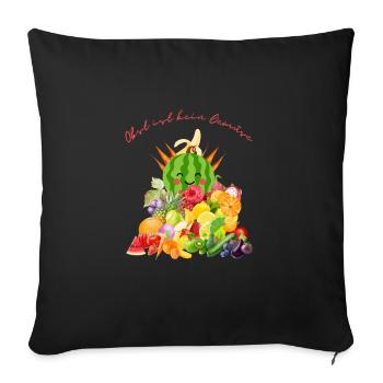 Le fruit n’est pas un légume - vivez de manière durable - Housse de coussin décorative 45 x 45 cm - noir - Devant