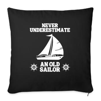 Voile, Voile, Voilier, Voilier, Voilier - Housse de coussin décorative 45 x 45 cm - noir - Devant