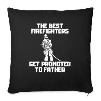 Firefighter Daddy Profession Passion - Sofa pillowcase 17,3'' x 17,3'' (45 x 45 cm) - black - Front
