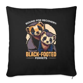Espèce en voie de disparition Putois d’Amérique - Housse de coussin décorative 45 x 45 cm - noir - Devant