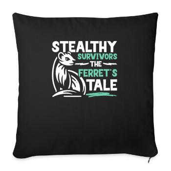 Endangered Species Black Footed Ferret Animal - Sofa pillowcase 17,3'' x 17,3'' (45 x 45 cm) - black - Front