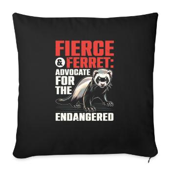Endangered Species Black Footed Ferret Animal - Sofa pillowcase 17,3'' x 17,3'' (45 x 45 cm) - black - Front