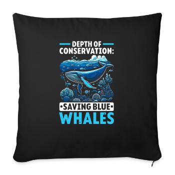 Endangered Species Blue Whale Animal Rights - Sofa pillowcase 17,3'' x 17,3'' (45 x 45 cm) - black - Front