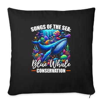 Endangered Species Blue Whale Animal Rights - Sofa pillowcase 17,3'' x 17,3'' (45 x 45 cm) - black - Front