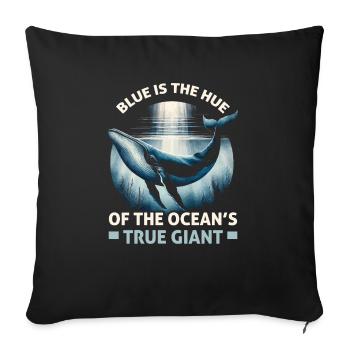 Endangered Species Blue Whale Animal Rights - Sofa pillowcase 17,3'' x 17,3'' (45 x 45 cm) - black - Front