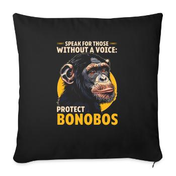 Endangered Species Bonobo Animal Rights Activist - Sofa pillowcase 17,3'' x 17,3'' (45 x 45 cm) - black - Front