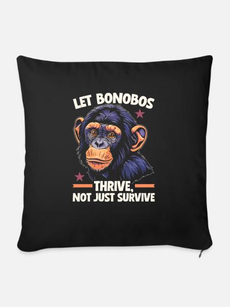 Endangered Species Bonobo Tierrechtsaktivist - Sofakissenbezug 45 x 45 cm - Schwarz