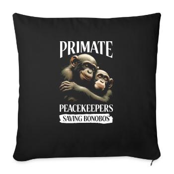 Espèce en voie de disparition, bonobo, militant des droits des animaux - Housse de coussin décorative 45 x 45 cm - noir - Devant