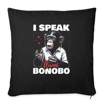 Espèce en voie de disparition, bonobo, militant des droits des animaux - Housse de coussin décorative 45 x 45 cm - noir - Devant