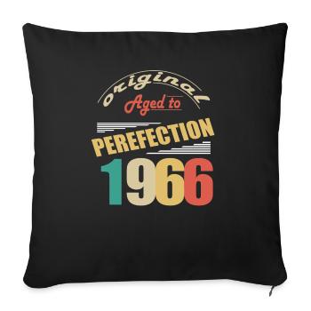I am 58 years old | I was born in 1966 - birth - Sofa pillowcase 17,3'' x 17,3'' (45 x 45 cm) - black - Front