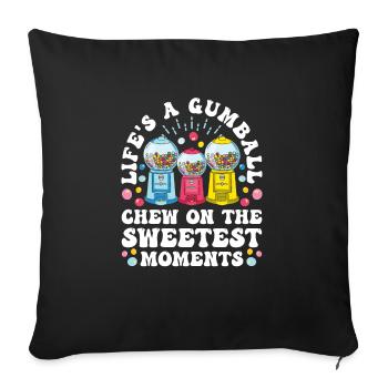 Funny chewing gum machine - Sofa pillowcase 17,3'' x 17,3'' (45 x 45 cm) - black - Front