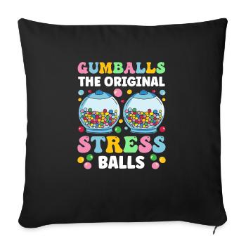 Funny chewing gum machine - Sofa pillowcase 17,3'' x 17,3'' (45 x 45 cm) - black - Front