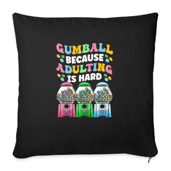 Funny chewing gum machine - Sofa pillowcase 17,3'' x 17,3'' (45 x 45 cm) - black - Front