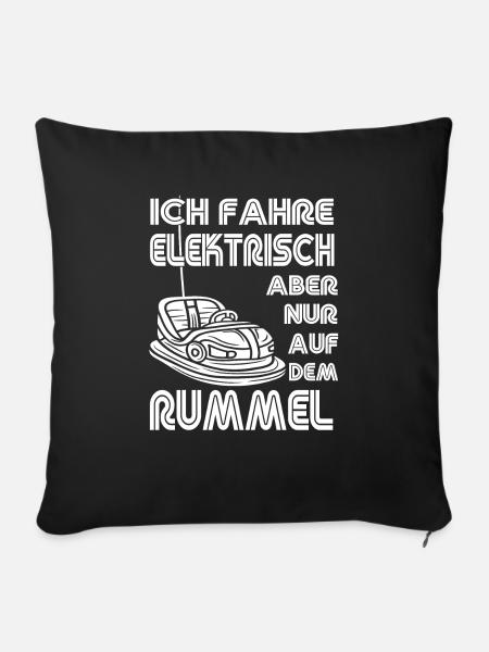 "Ich fahre Elektrisch" Autoscooter - Sofakissenbezug 45 x 45 cm - Schwarz