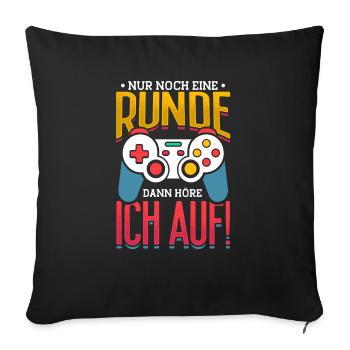 Juste un tour de plus, Jeux, Jeux et Joueurs - Housse de coussin décorative 45 x 45 cm - noir - Devant